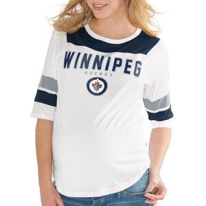 NWT Winnipeg Jets Touch Milano White Maternity L NHL Cotton Soft Scoop Neck